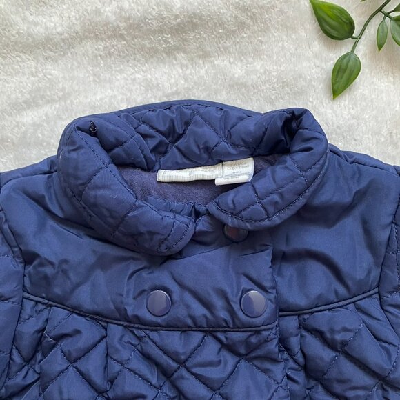 First Impressions 3-6M Navy Quilted Jacket 100% Cotton Lined EUC Baby - Picture 2 of 16
